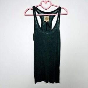 Chaser NWT Casual Scoop Neck Ribbed Knit Racerback Tank Top Tent/Green Medium